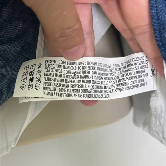 English Factory - Blue And White Lace Stripe Off The Shoulder Blouse Size Small - Picture 7 of 10